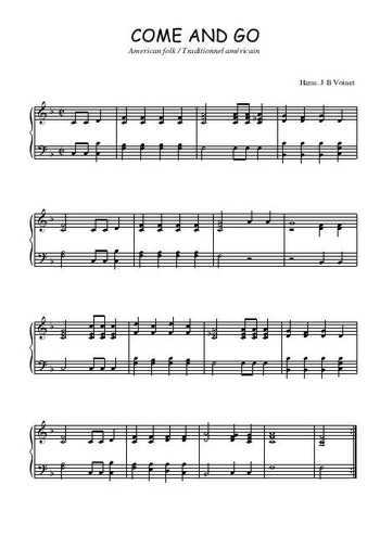 Téléchargez l'arrangement pour piano de la partition de Come and go en PDF
